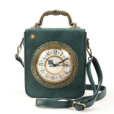 Real Royalty Clock Shoulder & Satchel Handbags