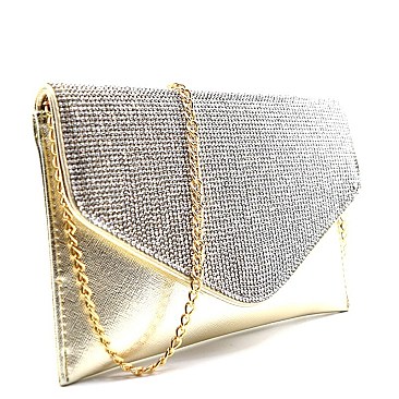 CLR2279-LP Starlet Rhinestone Flap Envelope Clutch