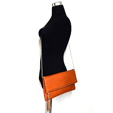 Quilted Fold-Over Clutch Bag