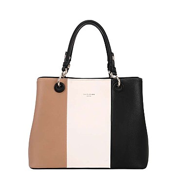 David Jones Color Block Tote Handbag
