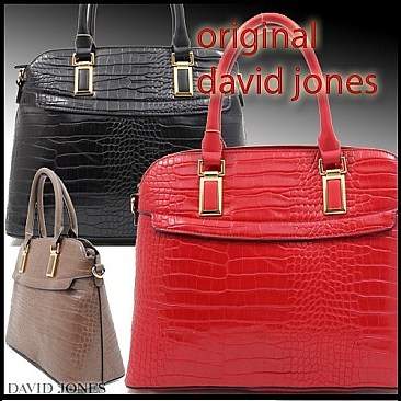 DESIGNER DAVID JONES ALLIGATOR DOME SHAPE SATCHEL