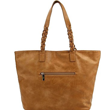 Chic Tassel Accent Braided Strap Tote Wallet SET MH-CMS019W