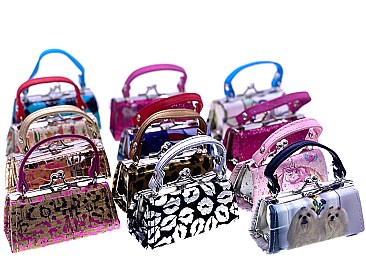 PACK OF 12 PCS ASSORTED DESIGN MINI COIN PURSE