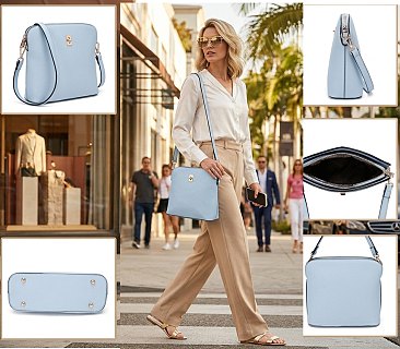 Turn Lock Large-Size Boutique Quality Crossbody Bag