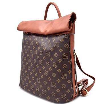 Classic Monogram Fold Down Flap Fashion Backpack RZ-CS2704