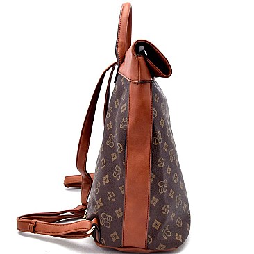 Classic Monogram Fold Down Flap Fashion Backpack RZ-CS2704