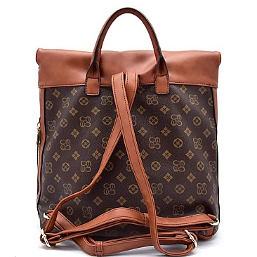 Classic Monogram Fold Down Flap Fashion Backpack RZ-CS2704