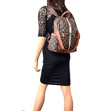 CH-CS2706 STRIP ACCENT Monogram  Fashion Backpack