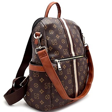 CH-CS2706 STRIP ACCENT Monogram  Fashion Backpack