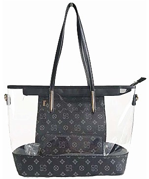 Transparent 2in1 Monogram HandBag