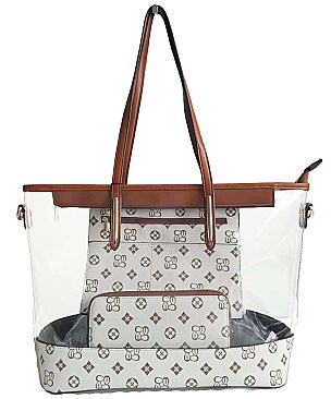 Transparent 2in1 Monogram HandBag