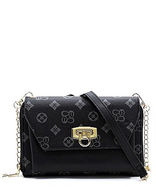 Zip Around Monogrammed Cross Body Clutch Wallet