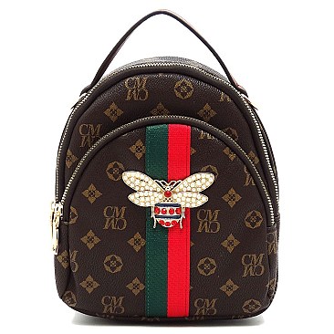 BEE ACCENT MONOGRAM Satchel / Backpack CONVERTIBLE