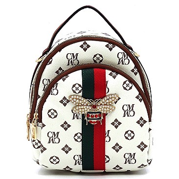 BEE ACCENT MONOGRAM Satchel / Backpack CONVERTIBLE