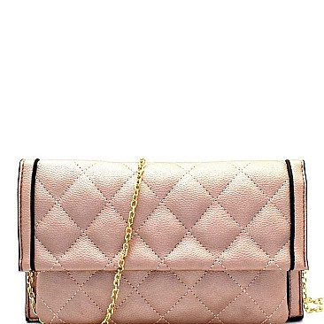 Multi-Compartment Quilted Clutch