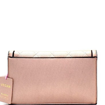 Multi-Compartment Quilted Clutch