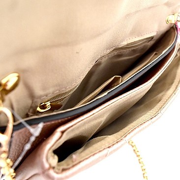 Multi-Compartment Quilted Clutch