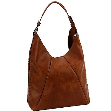 Stylish Whipstitched Perforated Detail Single Strap Hobo MH-CTD0014