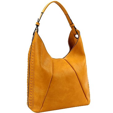 Stylish Whipstitched Perforated Detail Single Strap Hobo MH-CTD0014