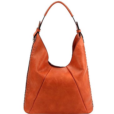 Stylish Whipstitched Perforated Detail Single Strap Hobo MH-CTD0014