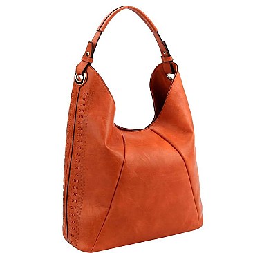 Stylish Whipstitched Perforated Detail Single Strap Hobo MH-CTD0014