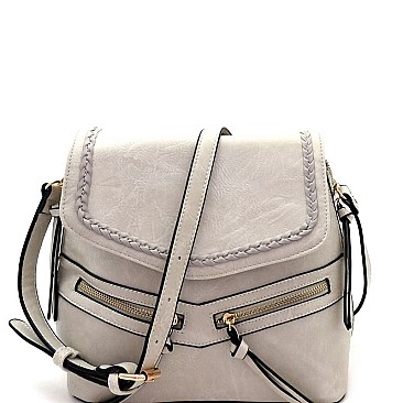 Stylish Braid Accent Convertible Backpack Shoulder Bag MH-CTF0012