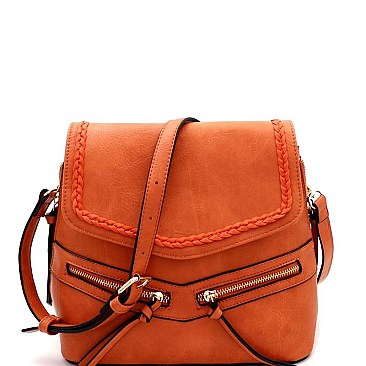 Stylish Braid Accent Convertible Backpack Shoulder Bag MH-CTF0012
