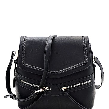 Stylish Braid Accent Convertible Backpack Shoulder Bag MH-CTF0012