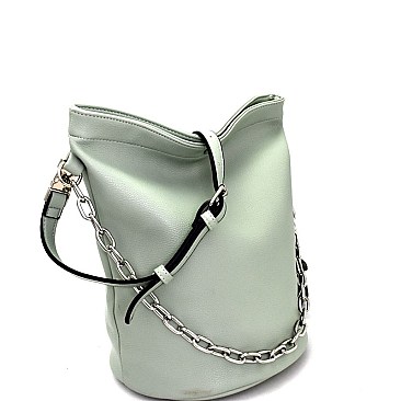 CTL0013-LP Chain Accent 2-Way Hobo Shoulder Bag