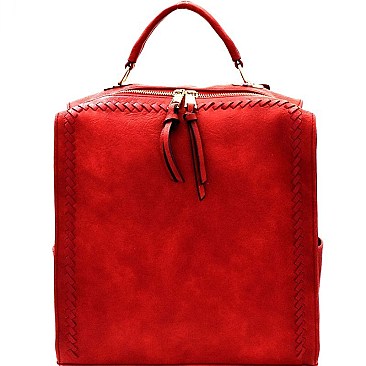 Whipstitched Convertible Satchel & Backpack