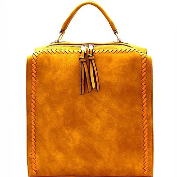 Whipstitched Convertible Satchel & Backpack