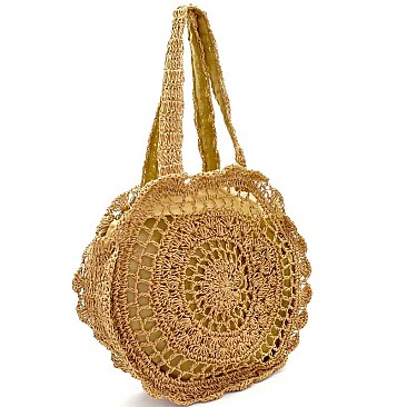 Classic Knitted Straw Round Tote MH-CTMG0005