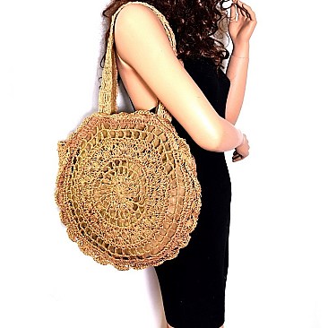 Classic Knitted Straw Round Tote MH-CTMG0005