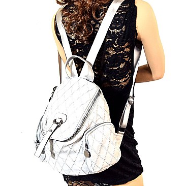 CX6228-LP Stitched Checker Pattern Fashion Vintage Backpack