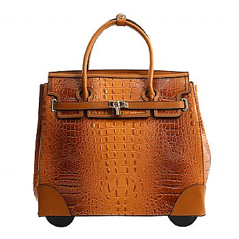 Ostrich Crocodile Print TRAVEL LUGGAGE