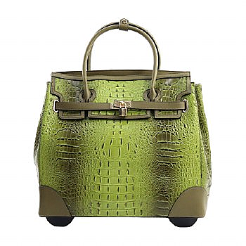 Ostrich Crocodile Print TRAVEL LUGGAGE