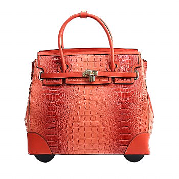 Ostrich Crocodile Print TRAVEL LUGGAGE