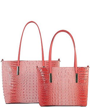 TRENDY DESIGNER 2 IN 1 CROC HANDBAG SET JP-CY6688