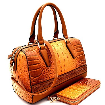Boutique Croco Boston Satchel Wallet SET MH-CY7190W