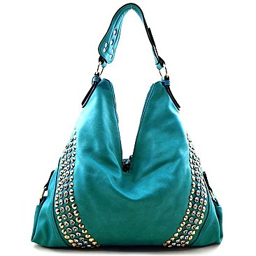 Rhinestone Accent Hobo Bag