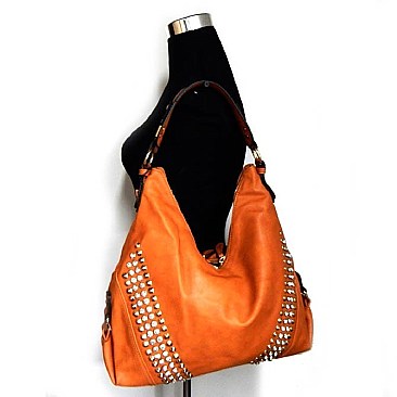 Rhinestone Accent Hobo Bag