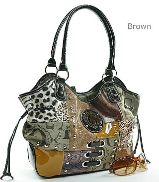 K1217  Signature Tote Brown