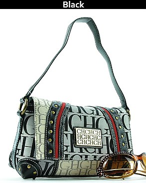 GH2704 SIGNATURE  "GH" ACCENTED PURSE WITH FLAP