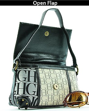 GH2704 SIGNATURE  "GH" ACCENTED PURSE WITH FLAP