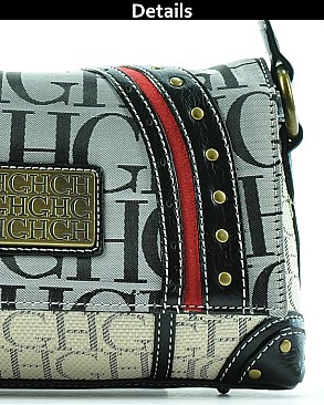 GH2704 SIGNATURE  "GH" ACCENTED PURSE WITH FLAP