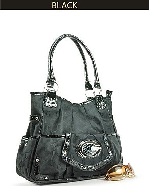 GB5113 FRONT POCKETS  SIGNATURE HANDBAG