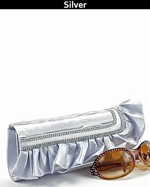 LP-0514 Ruffle Evening Bag With Rhinestone