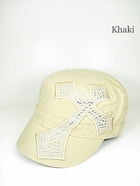 CD1484 RHINESTONE CROSS HAT