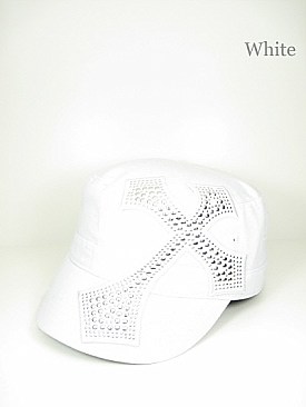 CD1484 RHINESTONE CROSS HAT