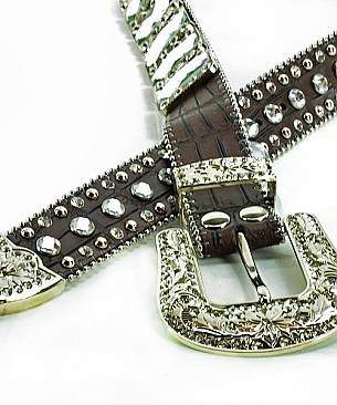 1119 Genuine Leather Stoned Belt